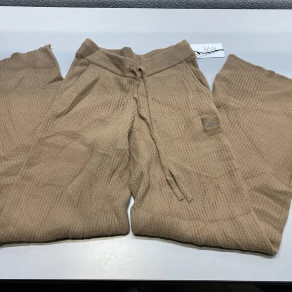 ALO Women's Snuggle Up Sweater Pants – Size S – Toasted Almond High Waist Wide - Picture 1 of 7